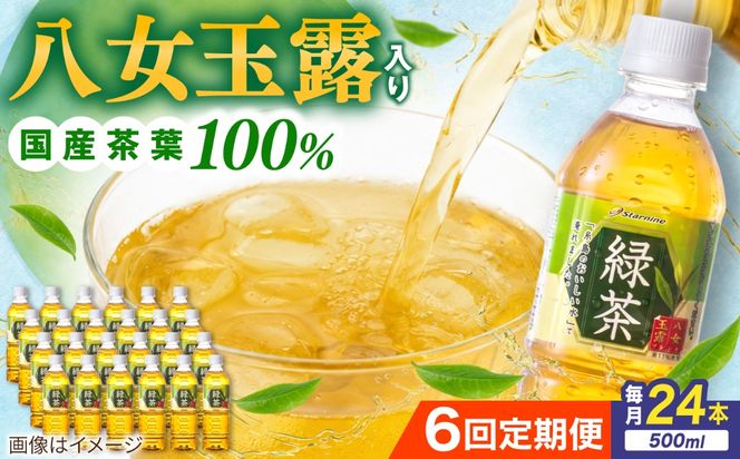 【全6回定期便】八女 玉露入り 緑茶 500ml × 24本 糸島市 / スターナイン お茶 ペットボトル [ARM016] お茶 ペットボトル 500ml 24本 送料無料 緑茶 国産 常温