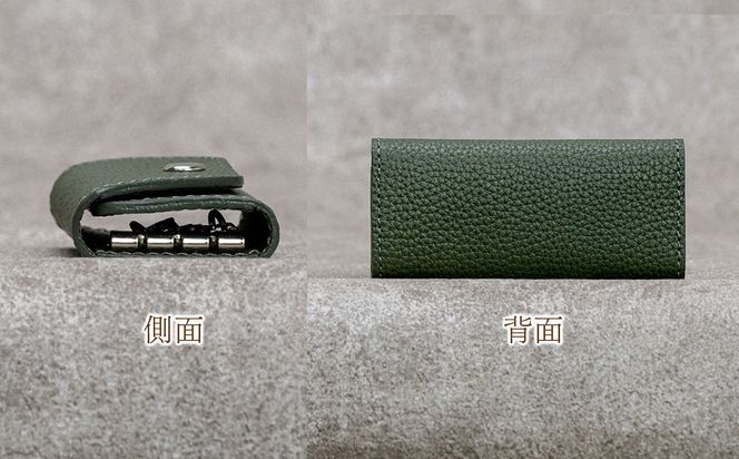 本革 スリムキーケース３連 日本製 革製品 レザー コンパクト Liete vivid 選べるカラー ブラック オーク オレンジ イエロー ネイビー オリーブ ファッション小物