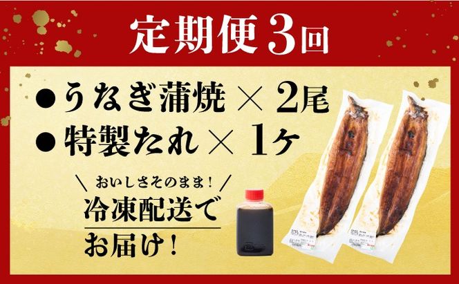 ヤマジュウ厳選！国産蒲焼き２尾【３回定期便】yj046