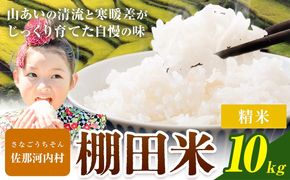 【先行予約】【CF】清流と寒暖差が生む村自慢の「棚田米」精米 10kg《2026年11月以降順次出荷》徳島県 佐那河内村 棚田米 米 白米---sanagouchi_lcl_137_10kg---