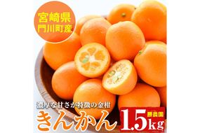 ＜先行予約受付中！2026年2月以降順次発送予定＞宮崎県門川町産きんかん(約1.5kg)金柑 キンカン 柑橘 フルーツ 果物 国産 冷蔵【AE-11】【勝農園】