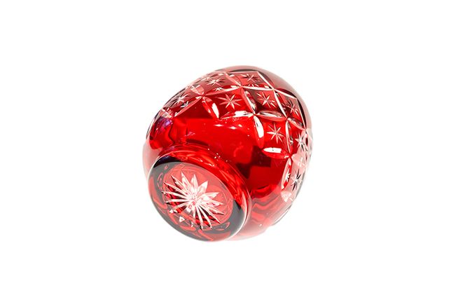 紅　徳利　七宝紋様　食器 とっくり インテリア ソーダガラス 日本酒 江戸切子 民芸品 工芸品 伝統工芸品 日本製 桐箱 プレゼント ギフト 贈り物 東京都 墨田区