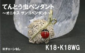 てんとう虫（オニキス  サンゴペンダント）※チェーンなし　K18/K18WG ダイヤ ダイヤモンド