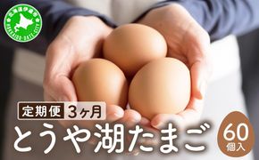 【3ヵ月 定期便】 北海道 伊達市 とうや湖 卵  60個 入り たまご