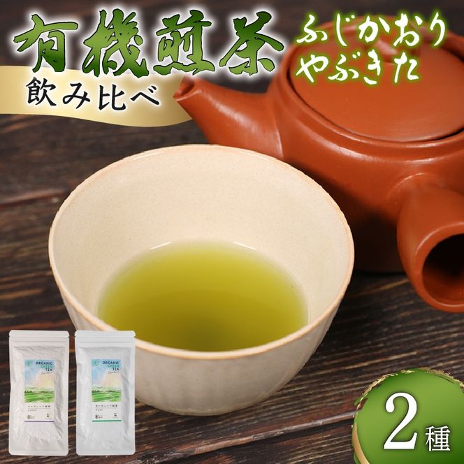 煎茶 茶葉 深蒸し茶 計 200g オーガニック やぶきた ふじかおり 2種 飲み比べ 有機 緑茶 お茶 茶 国産 静岡県産 静岡産 飯塚園 静岡県 藤枝市