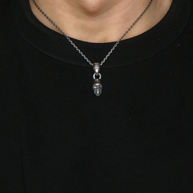 medium standard skull pendant スカル ペンダント ｜ シルバー アクセサリー 925 髑髏 モチーフ ペンダントトップ ネックレス チャーム ジュエリー アクセ ファッション ハンドメイド 人気 シンプル ギフト プレゼント 年末年始 お中元 お歳暮 内祝い 快気祝い