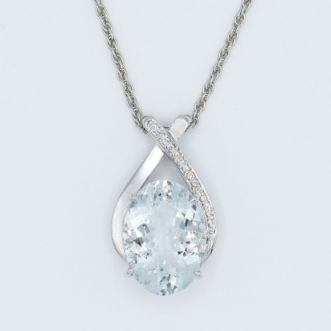 アクアマリン ペンダント 10ct K18WG  （161328）　BR-43