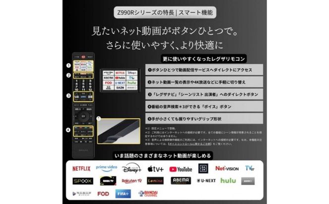 TVS REGZA【標準設置費込み】液晶テレビ REGZA ( レグザ ) 110V型 [ 4K対応 / BS・CS 4Kチューナー内蔵 / YouTube対応 ] (要事前見積) 110Z990R 【 テレビ TV 110型 110インチ 110V Mini LED 液晶 4K Z990R series フラッグシップモデル タイムシフトマシン搭載 家電 人気 おすすめ 】 141305_KU32