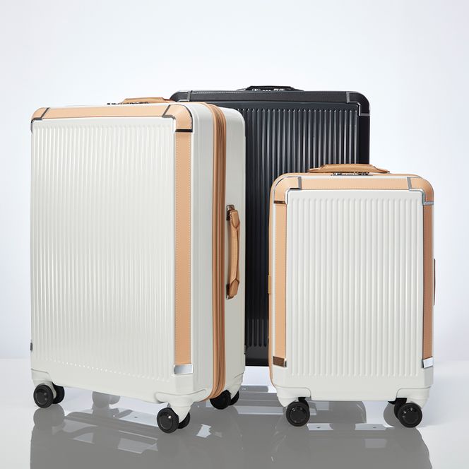 PRESTY 68 TR 02434 (06 ホワイト) スーツケース 国産 日本製 100L キャリー バッグ 双輪 キャスターストッパー 長期旅行 PROTECA 北海道 赤平市