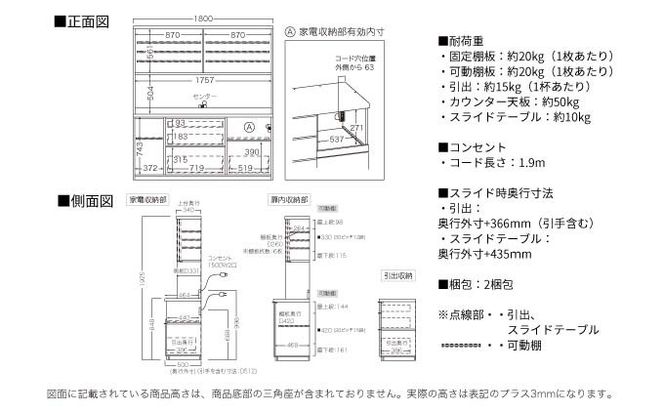 キッチンボード RLH-1800R  [No.1282]