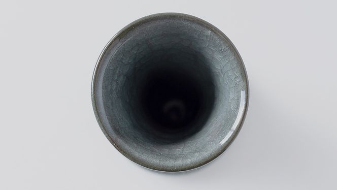 【氷裂貫入青瓷】花器 （小野寺裕司 作） 径7.6cm×高さ19.8cm | 花 花瓶 陶器 陶芸 インテリア [EW35-NT] 