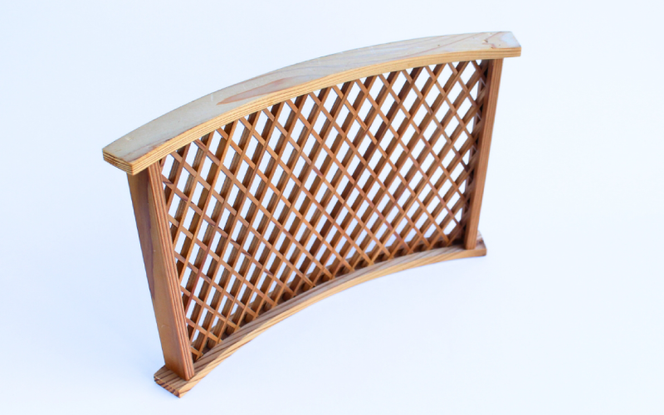 美術組子 飾り盆 / 斜め格子 組子 天然木 工芸品 和雑貨 和モダン テーブルコーディネート 岡山県 真庭市 【sdkb013-01】