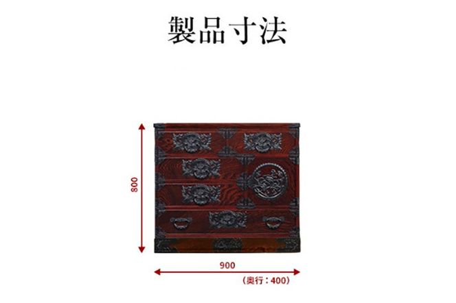 仙台箪笥 三尺片開箪笥80 拭き漆塗り (申込書返送後、1ヶ月～6ヶ月程度でお届け)|06_kyk-130301