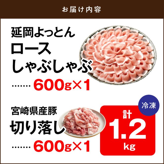 延岡よっとん＆宮崎県産豚 皿盛り2皿セット 各600g×1 N0220-YA5536