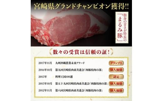 「まるみ豚」宮崎県産豚肉　ウデブロック　計4.5kg以上 【 豚肉 豚 肉 国産 川南町 ウデ 】[D11507]