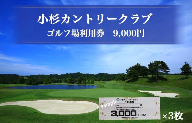 小杉カントリークラブ ゴルフ場利用券 9,000円（3,000円×3枚）