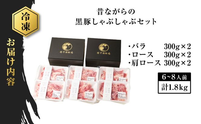 昔ながらの黒豚しゃぶしゃぶセット＜バラ、ロース、肩ロース＞6～8人前　K125-004