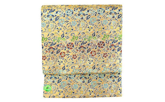 【高島屋選定品】＜龍村美術織物＞仕立て名古屋帯 早雲寺文台裂（金） 261009_A-ADK009