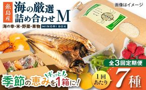 【全3回定期便】糸島産 魚 米 野菜 果物 厳選詰め合わせ MINORI BOX Mサイズ 糸島市 / emma.Inc / 米 魚 野菜 果物 詰め合わせ[AOP024]