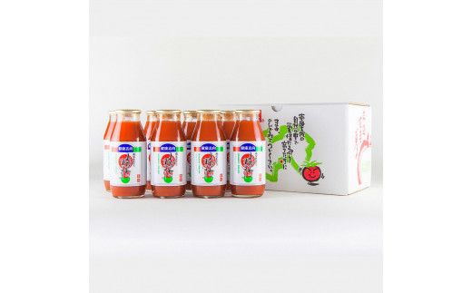 トマトジュース 無塩 無添加 180ml×8本セット トマト 1本にトマト約3個分使用 トマト 100％ 食塩無添加 ドリンク 糖度6.5度以上 飲み物 健康【池トマト】 [BQAG016]