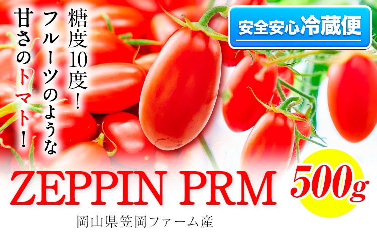 トマト フルーツトマト ZEPPIN PRM(プレミアム) 500g[120日以内に出荷予定(土日祝除く)] 高濃度 株式会社ジェイ・イー・ティ・アグリ 甘い うまみ とまと ミニトマト 野菜 岡山県 笠岡市---A-187a---