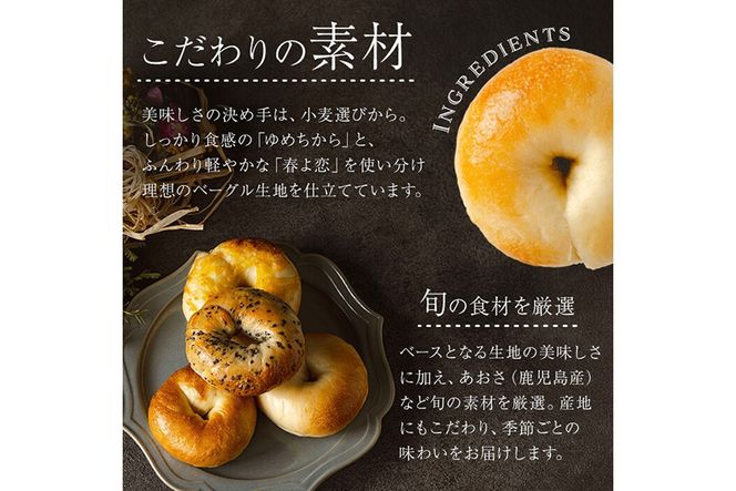 a1098 おまかせベーグルセット(計9個)【bagel cafe sonnet】姶良市 パン ベーグル 冷凍パン 詰め合わせ 個包装 冷凍