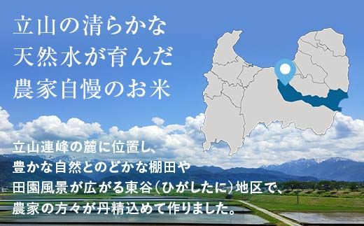 ＜定期便＞立山のちから米 令和7年産 コシヒカリ 各5kg ＜全3回＞ 計15kg 3ヶ月連続 5kg 定期便 定期配送 ちから米 こしひかり 銘柄米 ブランド米 国産 米 お米 日本米 ギフト F6T-912