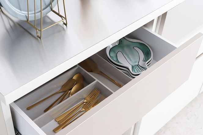 【東馬家具】クラージュ160組合せ_60ダスト引出+60チェスト+40OP引出+160天板ステン【キッチンカウンター キッチン リビング 収納 国産 シンプル ふるさと納税】(H060679)