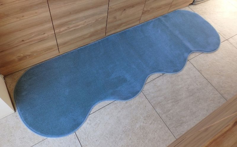 diw0214 北欧風キッチンマット ラグマットタイプ 65×210cm ピーナッツ型 ブルームーン 抗菌防臭 SEK 織人しきもの屋工房