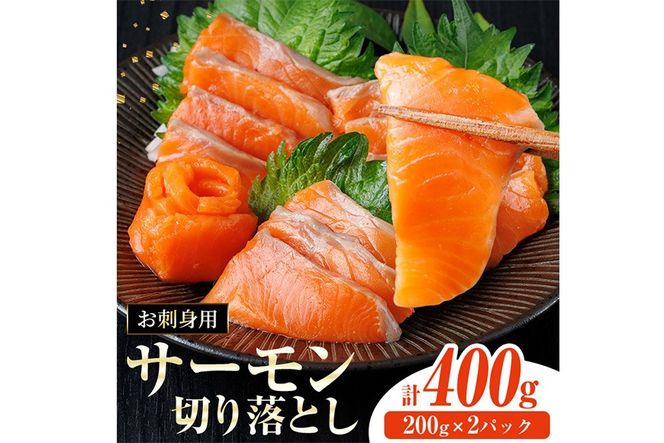 お刺身用 サーモン切り落とし (計400g) 鮭 小分け 真空 パック 冷凍 刺身 シャケ サケ 魚 魚介 漬け丼 海鮮丼 【丸正水産】【AW-115】