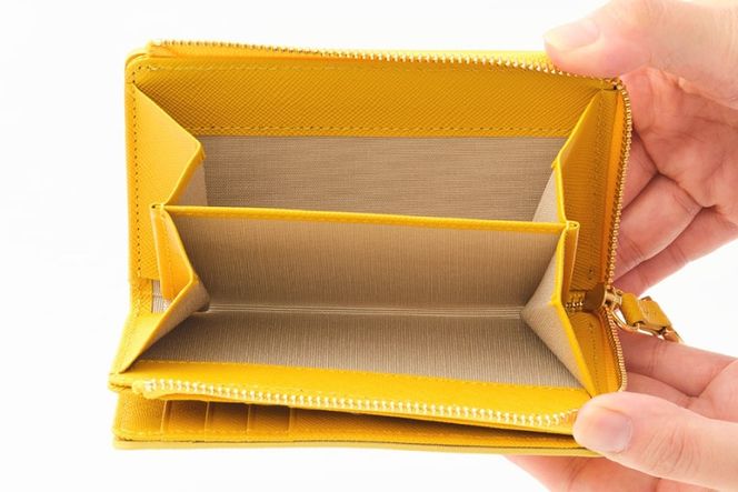 SOMES LF折財布 （イエロー）PT-73 [ソメスサドル 北海道 砂川市 12260816-c] ソメス 財布 レディース 二つ折り 二つ折 2つ折り L字ファスナー l字ファスナー L字 本革 革 革製品 レザー ウォレット サイフ さいふ somes saddle