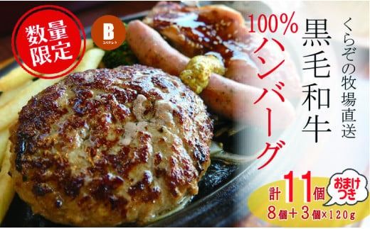[CAS012・おためし3個付き!]黒毛和牛専門店の国産黒毛和牛100%の贅沢ハンバーグ(計11個)(ハンバーグ 牛肉 牛肉100% 国産 冷凍 調理済 小分け 個包装 宮崎 惣菜 小林市)