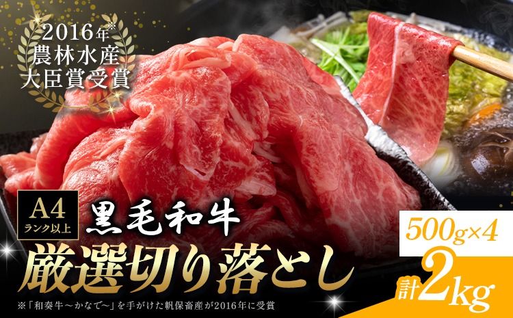 厳選 くまもと黒毛和牛 切り落とし 2kg ( 500g×4パック ) [30日以内に出荷予定(土日祝除く)]熊本県 大津町 和牛焼肉LIEBE くまもと黒毛和牛 切り落とし 冷凍 リーベ ---oz_lib_19_2kg---