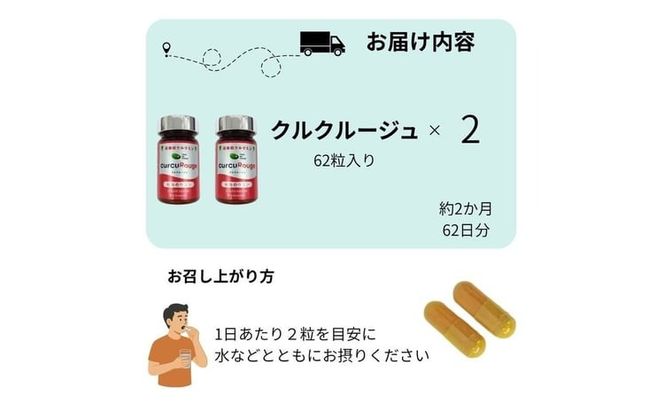 高吸収型クルクミン　クルクルージュ62粒入り2本