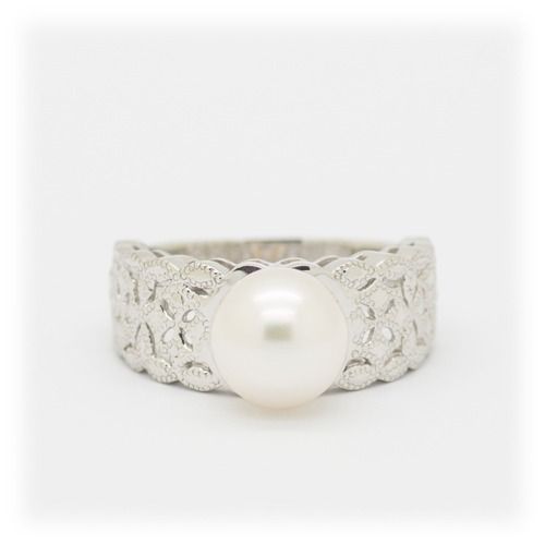 アコヤ 真珠 パール リング 8.5mm Ag900[Pt100] (15529) 真珠 アコヤ真珠 指輪 リング パール プラチナ ジュエリー アクセサリー ダイヤモンド 山梨県 甲斐市 BR-68