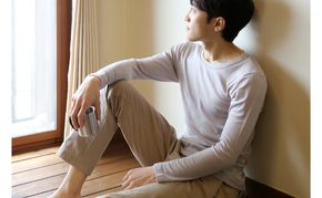 《絹生活研究所》インナー／メンズ／長袖／グレー インナーウェア 下着 肌着 ファッション 服 男性 