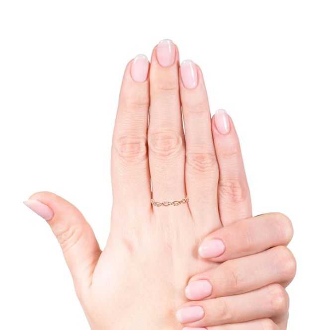 K18PG ツイストデザインダイヤリング 0.08CT　RADR-6903DI-R 188-121