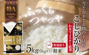 【無地熨斗】魚沼産 コシヒカリ 5kg お米 こしひかり 新潟 （お米の美味しい炊き方ガイド付き） 精米 ご飯 ブランド米 銘柄米 