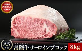 【茨城県共通返礼品】茨城県産 常陸牛A5サーロインブロック8kg