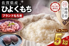 令和7年産 新米 佐賀県産ひよくもち米5kg 【もち米 餅米 ヒヨクモチ 5kg 年末 餅つき 赤飯 おこわ おはぎ 増田米穀】(H015201)