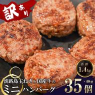 訳アリ 淡路島玉ねぎと国産牛のミニハンバーグ1.4kg　40ｇ×35個　ハンバーグ