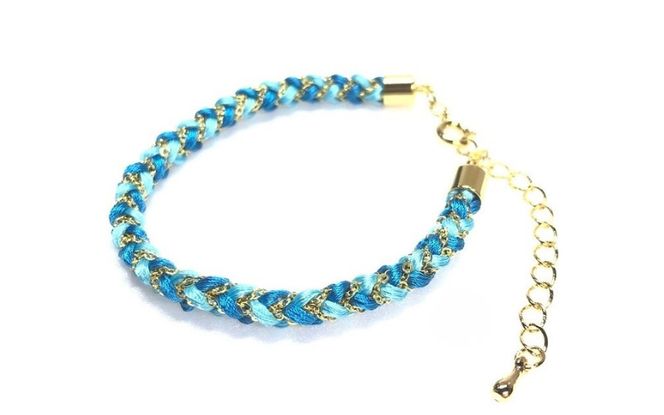 組紐ブレスレット角杉組鎖入３【hrkz0009-3】