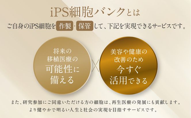 【アイ・ピース】iPS細胞バンキングサービス割引券(60万円)｜京都 ips 再生医療 最先端技術［ iPS細胞を血液から作製し保管する個人向けサービス 割引券 医療 細胞 保存 治療 美容 エイジングケア ふるさと納税 ］ 261009_A-ABR003