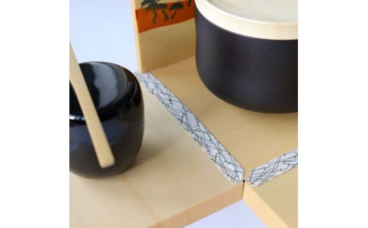 茶道具 お手前セット 喫茶箱 白木地 ナチュラル 松 SR-1165 お茶道具 一式 セット 木箱 茶椀 棗 菓子皿 茶杓 茶筅 茶筅筒 風呂敷 贈り物 ギフト F6P-0982