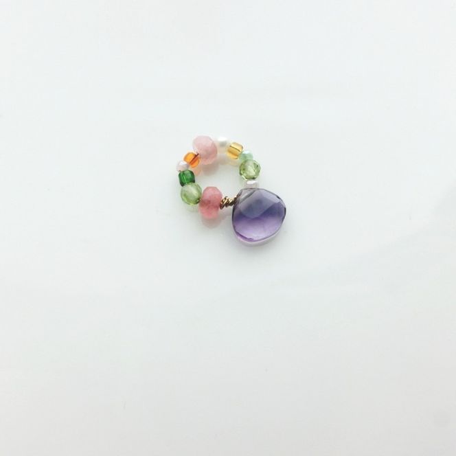 baby ring top ペンダントトップ 1個 アメジスト 天然石 アクセサリー [Q] handmadejewely 【 シンプル 可愛い ハンドメイド ジュエリー 手作り 職人 上品 大人な雰囲気 ギフト プレゼント ラッピング 結婚式 普段使い 北海道 幕別 】