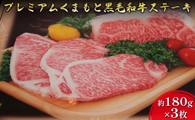 牛肉 黒毛和牛 ステーキ 180g×3 A5等級 プレミアムくまもと黒毛和牛ステーキ 熊本県産 肉 お肉 