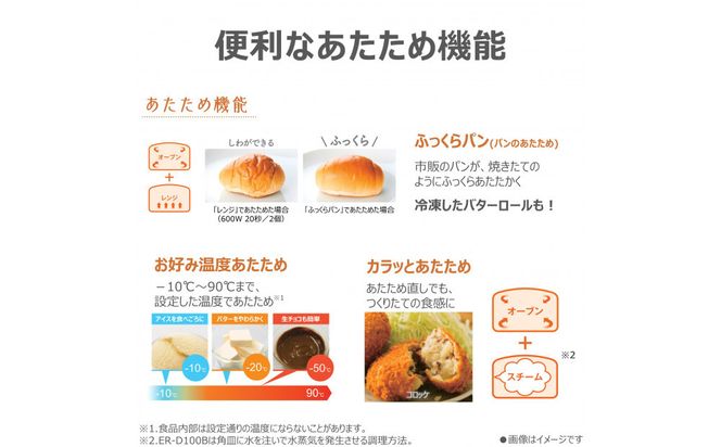 東芝 石窯ドーム 角皿式スチームオーブンレンジ ER-D100B(W) 141305_KV85