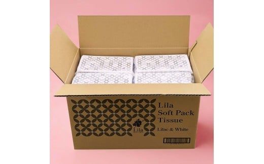 Lila ソフトパックティッシュ 20個入り 150W（300枚）天然パルプ100%使用 日本製 高知 高知県 土佐市 こうち 返礼品