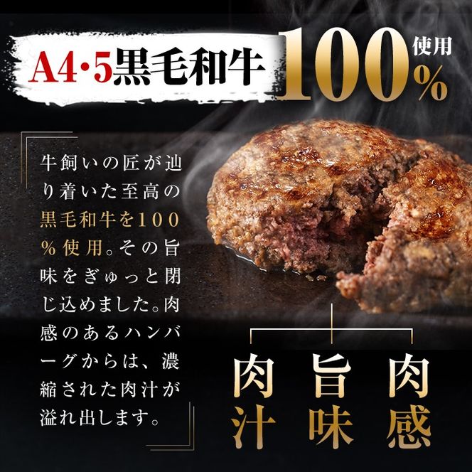 ＜A4・A5等級＞鹿児島県産 黒毛和牛100%使用 極上ハンバーグ(計750g/150g×5個)  a2-086