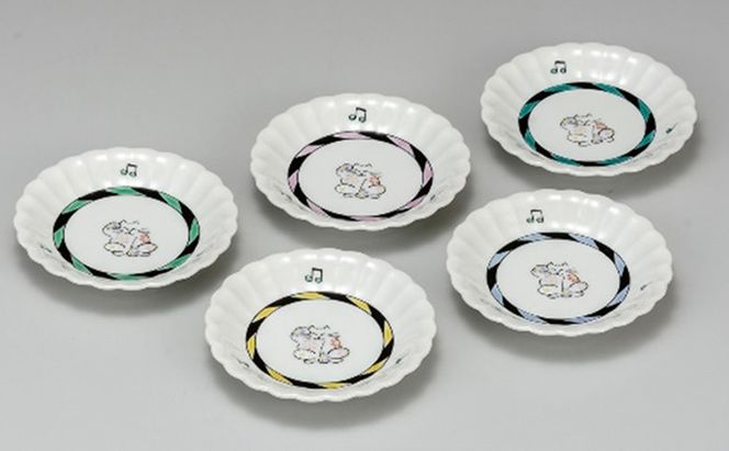 九谷焼 3.5号皿揃/招き猫 a01 工芸品 平皿 取り皿 5枚 結婚 引き出物 金婚式 誕生日プレゼント 還暦祝い 古希 喜寿 米寿 退職 定年 プレゼント お祝い お返し お礼 